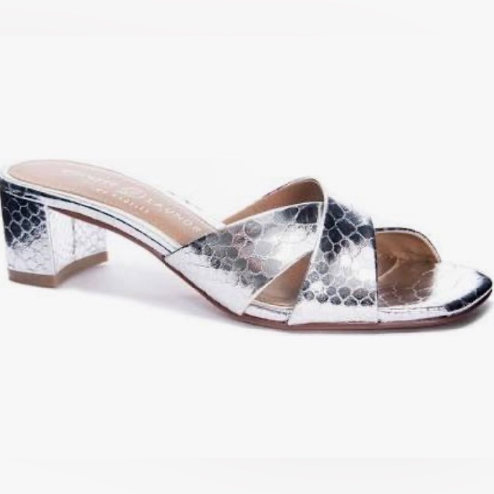 Chinese Laundry Silver Textured Mules